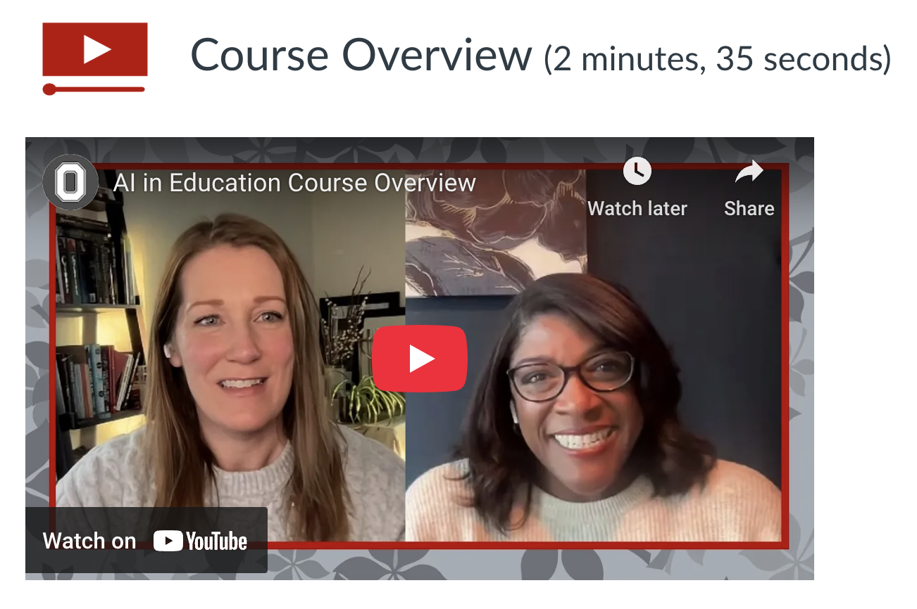 Welcome video for AI in Education featuring the DELD Director and the Executive Director of CDLI